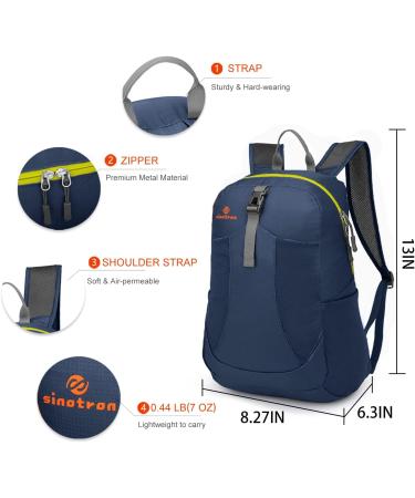 Sinotron 22L Lightweight Packable Hiking Backpack for Women Men - Dark Blue - Buy Online on GoSupps.com
