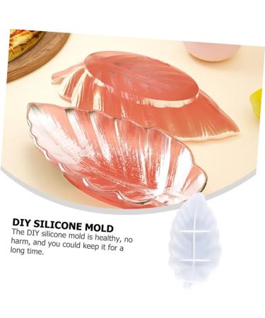 NUOBESTY 2 Pcs Leaves Silicone Mold Silicone Molds Crystal Epoxy Mold Soap Diy Fruit Dish Mold Snack The Dish Whitex2pcs 16x9.9cmx2pcs - Buy Online on GoSupps.com