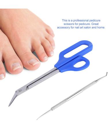 HUSHUI Stainless Steel Pedicure Nail Tool Set with Long Handle Toenail Scissors and Nail File for Effective Dead Skin Cells Removal - Buy Online on GoSupps.com