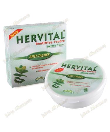 Tooth powder with white and healthy teeth fresh mint - HERVITAL - - new - 50 g