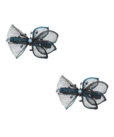 Beaupretty Tea butterfly hair clip flower headpiece for women bridal headpiece retro decor tea party fascinators ponytail clip mesh bow bow clip bow hair clips large hair girl hair Hair