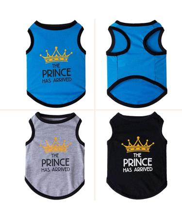 3-Pack Pet Costume T-Shirts for Dogs & Cats - Prince & Princess Designs for Small to Medium Dogs - Stylish Dog Clothing - Buy Online on GoSupps.com