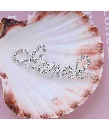 Erimberate Bohemian Crystal Hair Clip - Silver CZ Alphabet Barrette for Women and Girls - Buy Online on GoSupps.com