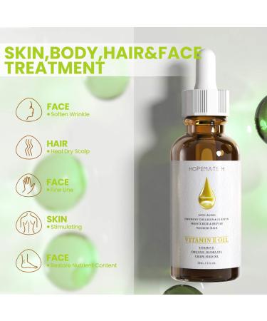 Buy H Vitamin E Oil - Anti-Aging Serum for Youthful Skin Reduce Wrinkles & Fine Lines Pure & Natural - 1 oz Pack - Buy Online on GoSupps.com