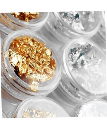 12 Pot/Set Gel Nail Polish Set Nail Art Accessories Gold Silver Paillette Foil Chip Sparkling Flake DIY Glitter Decal Acrylic UV Gel Decoration - Buy Online on GoSupps.com