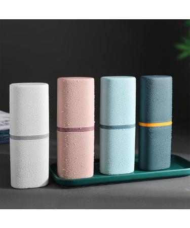 Digjobk Portable Toothbrush Storage Case & Travel Wash Cup Set - Light Gray Bathroom Organizer & Toothpaste Protector - Buy Online on GoSupps.com