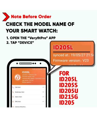 ZURURU 19mm Soft Silicone Replacement Bands for Veryfitpro ID205 Series Fitness Watch (Black) - Buy Online on GoSupps.com