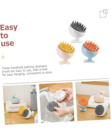 Tovinanna Silicone Shampoo Brush Set - 3 Piece Scalp Massager for Hair Washing & Peeling Headwear Brush for Ultimate Hair Care - Buy Online on GoSupps.com