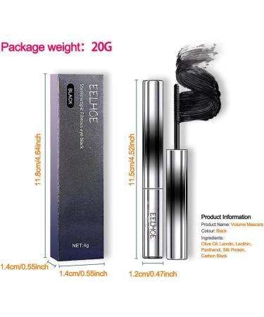 Hairless Ultra Fine Metal Mascara Waterproof Sweatproof Curling Mascara Doll Mascara Long Lasting Natural (Black) - Buy Online on GoSupps.com