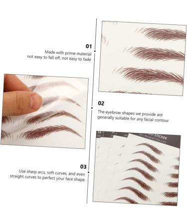 WOFASHPURET Eyebrow Pen 9 Sheets Waterproof Eyebrow Stickers Eyebrow Tattoos Stickers Eyebrow Transfer Stickers 6d Shaping 21x14.7cm Brown - Buy Online on GoSupps.com