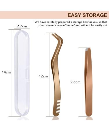 Golden Eyelash Applicator Tool Set - 2pcs Stainless Steel B&Q Lash Applicator for Cluster and False Lashes | Multifunctional Tweezers Included - Buy Online on GoSupps.com