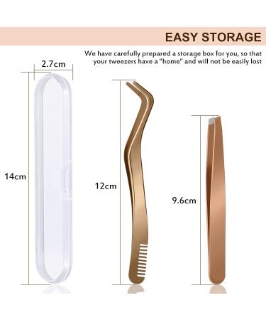 Gold Eyelash Applicator Tool Set for False Lash Clusters - 2 Pcs - Buy Online on GoSupps.com