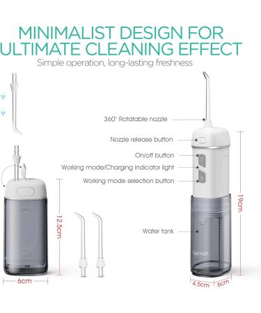 Portable Water Flosser - Mini Cordless Teeth Cleaner 3 Modes Rechargeable Travel Flosser IPX7 Waterproof - WF510 (Silver - Buy Online on GoSupps.com