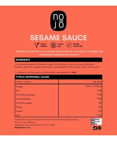 Sesame Sauce with Sesame Oil - Stir Fry Marinade & Dressing | Non-GMO, No Added Sugar | Gluten-Free, Nut-Free, Vegan | 200ml x 6 Bottles - Buy Online on GoSupps.com
