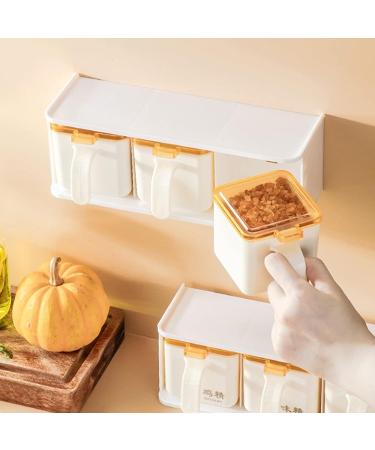 WALFREW Spice Jars Plastic Rotating Seasoning Box Wall Mounted Rack Suitable for Kitchen Restaurant (Grey White 3 Layers)(Grey) - Buy Online on GoSupps.com