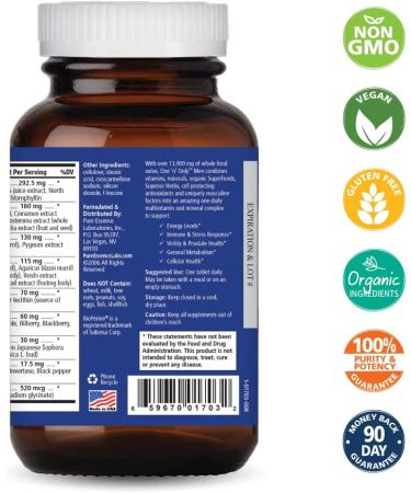 Pure Essence One n Only Men's Whole Food Multivitamin - 30 Tablets - Buy Online on GoSupps.com