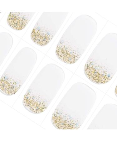 Danni & Toni Semi Cured Nail Wraps (Shine Bright) - 28 Stickers with Fine Gold Sparkles - Self-Adhesive Gel Nail Stickers - Buy Online on GoSupps.com
