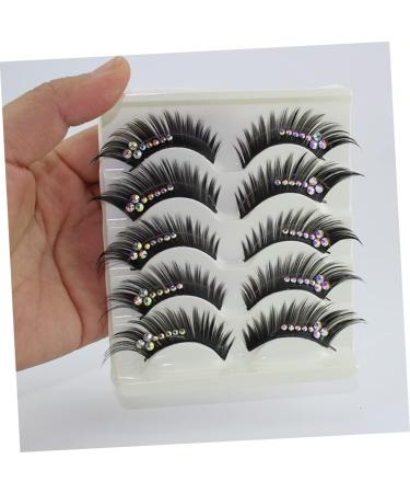 5 Pairs diamond eyelashes false lash extensions performance eyelash women eyelash rhinestone eyelashes natural fake lashes cosplay eyelash decorate make up artificial fiber - Buy Online on GoSupps.com