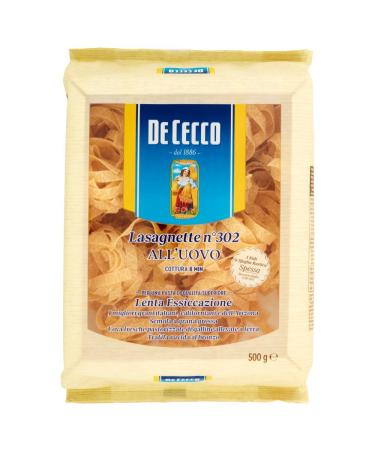 Italian Gourmet E.R. De Cecco All'uovo Lot de 10 lasagnettes avec uf n 302 500 g + polpa Italian Gourmet 500 g