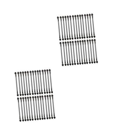 Healeved 60 Pcs Double Ended Eyeshadow Brush Double-headed Eyeshadow Stick Cosmetic Tool Artificial Fiber
