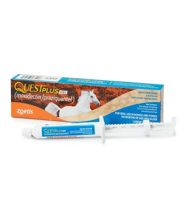 Quest Plus Gel Moxidectin/ Praziquantel Horse Dewormer, Late Grazing Season recommended for Horses and Ponies 6 months and older, 0.5oz Sure-Dial Syringe