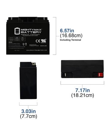 Mighty Max Battery 12V 18AH SLA Replacement for ExpertPower EXP12180 - High Performance & Long Life Shipping Worldwide - Buy Online on GoSupps.com