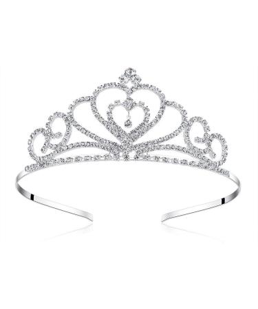 Lovelyshop Rhinestone Crystal Tiara-Wedding Bridal Prom Birthday Pegeant Prinecess Crown (Heart)-1 Pack 1 Count (Pack of 1)
