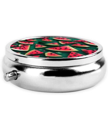 Dream Watermelon Round Pill Box | 3 Compartment Portable Organizer for Travel | Ideal for Purse & Pocket - Buy Online on GoSupps.com