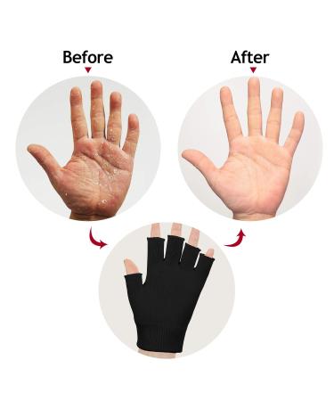 2 Pairs Moisturizing Fingerless Gloves for Dry, Rough, and Cracked Hands - Pink and Black - Buy Online on GoSupps.com