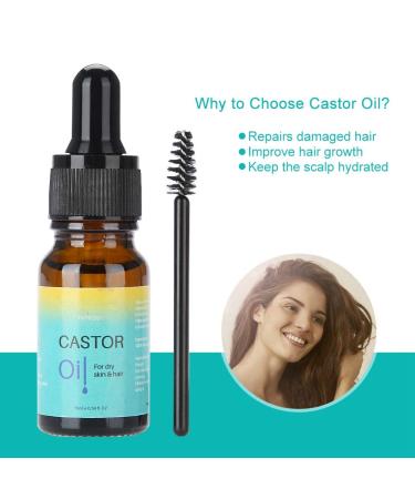 10ml Natural Castor Oil Hair Growth Serum - Essential Moisturizer for Eyebrow & Eyelash Nourishment | International Shipping - Buy Online on GoSupps.com
