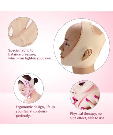 Face Lifting Mask - Natural Cheek Slimmer & Chin Reducer | Anti-Aging V Face Bandage (XL) for Double Chin Reduction - Buy Online on GoSupps.com