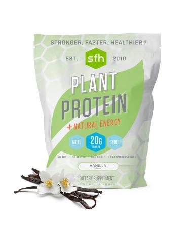 SFH Plant Based Protein (Vanilla) | 20g of Vegan Pea Protein with Mushrooms Fiber MCTs for Energy Support & Muscle Recovery | Gluten Free Soy Free No Artificial Flavors & No Added Sugar | 1.5lb 1.5 Pound (Pack of 1)