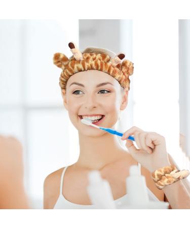 Giraffe Spa Headband and Wristband Set | Face Wash Accessories for Skincare Routine | 3Pcs Set for Effortless Face Washing | Ideal for Women and Girls - Buy Online on GoSupps.com