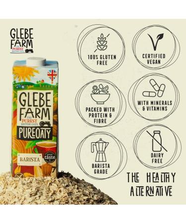 Glebe Farm PureOaty Organic Barista Oat Milk | Vegan Oat Milk | Gluten-Free Oat Milk Vegan Coffee Creamer & High Protein Plant Milk with Calcium & Vitamin B12 Non-Dairy Dairy Free Milk (1L 6-Pack) 6PK Organic Barista Oat Milk 166.67 ml (Pack of 6) - Buy Online on GoSupps.com