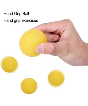 Pack of 3 Silicone Hand Grip Balls - Strength Trainer & Stress Relief for Adults & Kids - Yellow Round - Buy Online on GoSupps.com