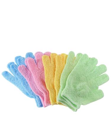 4 Pairs Shower Gloves Exfoliating Bath Gloves Body Scrub Exfoliator