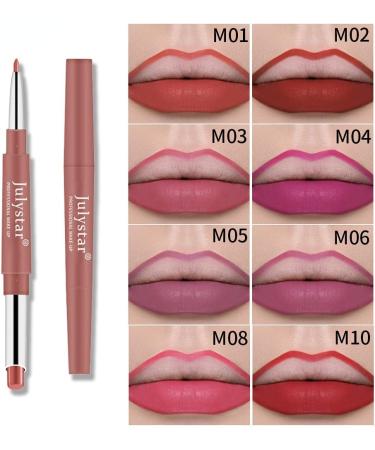  G n rique Interookie Double Head Lipstick Non-Fade Non-Sticky to Cup Makeup Pen Rotating Lipstick Pink (M08#) - Buy Online on GoSupps.com