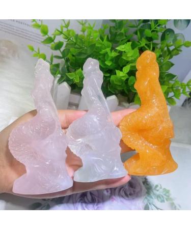 Crystal Rough 1pcs Natural Purple Cloud Mother Stone Crystal Stone Hand-Carved Lovely Mermaid Home Decoration Crafts (Color: 105MM Size: 1PCS) - Buy Online on GoSupps.com