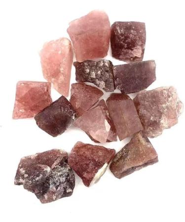 Natural Crystal Rough Natural Crystals and Stones Natural Raw Gemstone Red Strawberry Quartz Crystal Material Stone 300g for Decoration QINTINYIN - Buy Online on GoSupps.com