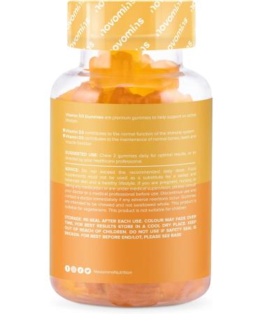 Novomins Vitamin D Gummies - High Strength 4000 IU Chewable Vegetarian Vitamins - Buy Online on GoSupps.com