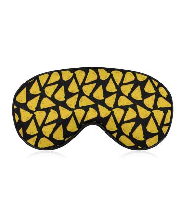 Delicious Cheese Print Sleep Mask for Women Adjustable Sleeping Eye Shades Cover with Elastic Strap