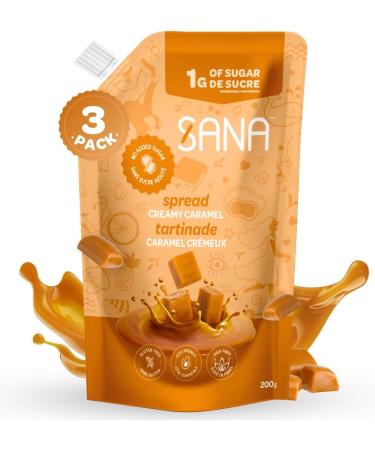 Sana Creamy Caramel Spread Low Sugar (1gr) No added Sugar | 3 Pack x 200g | Keto-Friendly Gluten-Free High-Fiber Sweet Treat No Palm Oil Creamy Caramel 3x200g - Buy Online on GoSupps.com