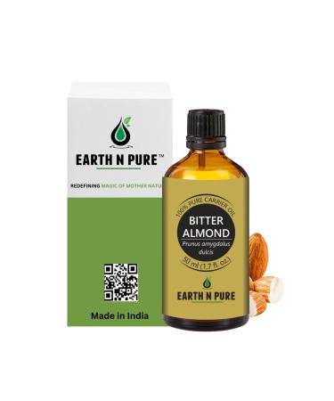 Earth N Pure Bitter Almond Oil (Badam Oil) Cold Pressed Therapeutic Grade for Body Skin Hair 50 ml Bitter Almond 50 ml