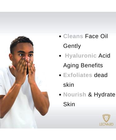 Leovard Hyaluronic Acid Hydrating Face Wash for Men & Women | Exfoliating Enzyme Gel Cleanser | Purifies Renews & Revitalizes Skin - Buy Online on GoSupps.com