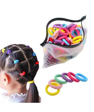 200 Pack Candy Color Girls' Elastics Hair Ties Seamless Ponytail Holder