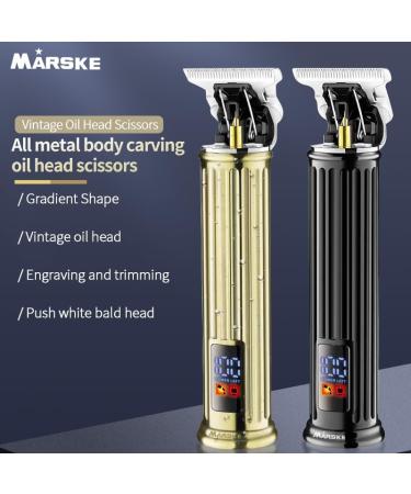 MARSKE Aluminum Alloy Hair Clippers & Beard Trimmer - Professional Zero Gapped T-Blade LCD Display USB Rechargeable - Black - Buy Online on GoSupps.com
