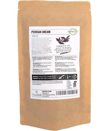 Persian Dream Loose Leaf Black Tea 100g Persian black tea blend with cardamom rose petals and safflower flowers TeaClub Black Tea - Buy Online on GoSupps.com