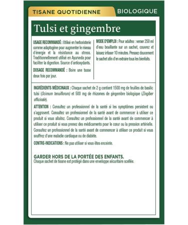 Traditional Medicinals - Organic Tulsi with Ginger Herbal Tea (Pack of 6) - Adaptogen That Helps Increase Energy and Stress Response - 96 Tea Bags Total Tea Tulsi with Ginger 16 Count (Pack of 6) - Buy Online on GoSupps.com