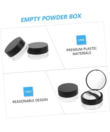 WOONEKY 6 Pcs Elastic Mesh Loose Powder Box Powder Case with Mirror DIY Powder Case Empty Portable Abs Black - Buy Online on GoSupps.com