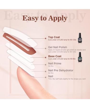 Mobray 15ml No Wipe Gel Top Coat and Base Coat Set Shine Finish and Long Lasting Soak Off LED Gel Base Top Coat Glossy Shine Finish.(2 Pcs) 2pcs - Buy Online on GoSupps.com